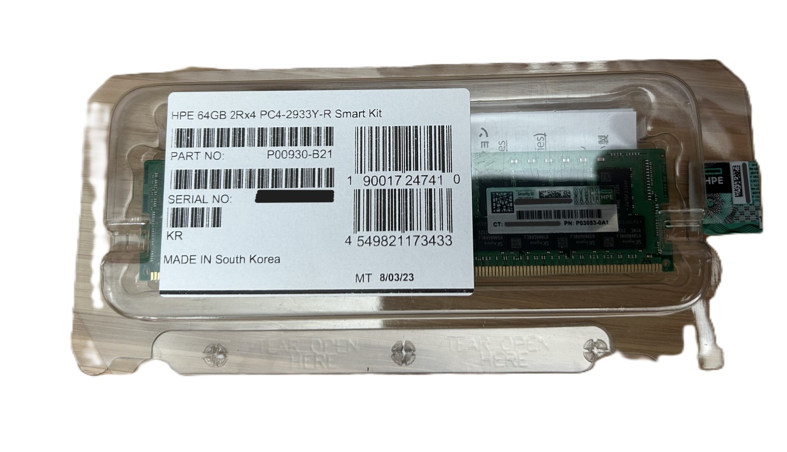HPE 64GB RAM 2Rx4 PC4-2933Y-R P00930-B21 – New/Sealed