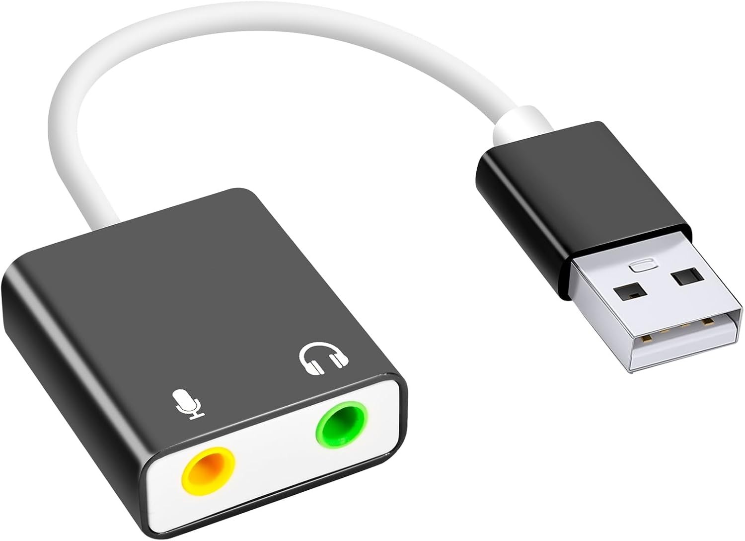 USB Audio Adapter External Sound Card 3.5mm Mic Headphone for PC Laptop