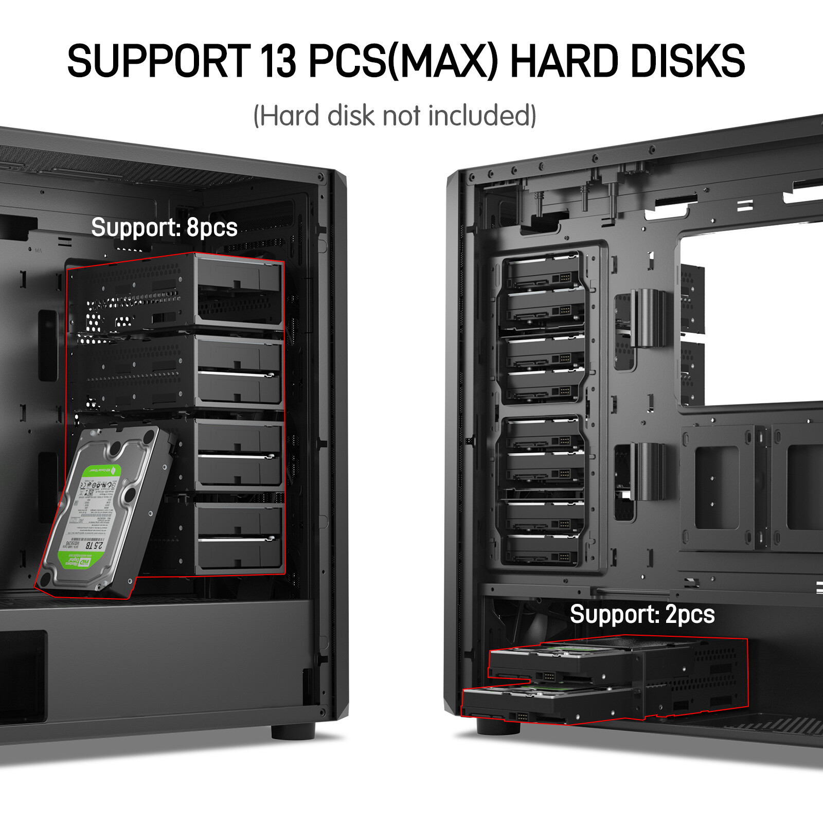 DARKROCK Classico Storage Master Case ATX Computer Case Mid Tower w/ 4x120mm Fan