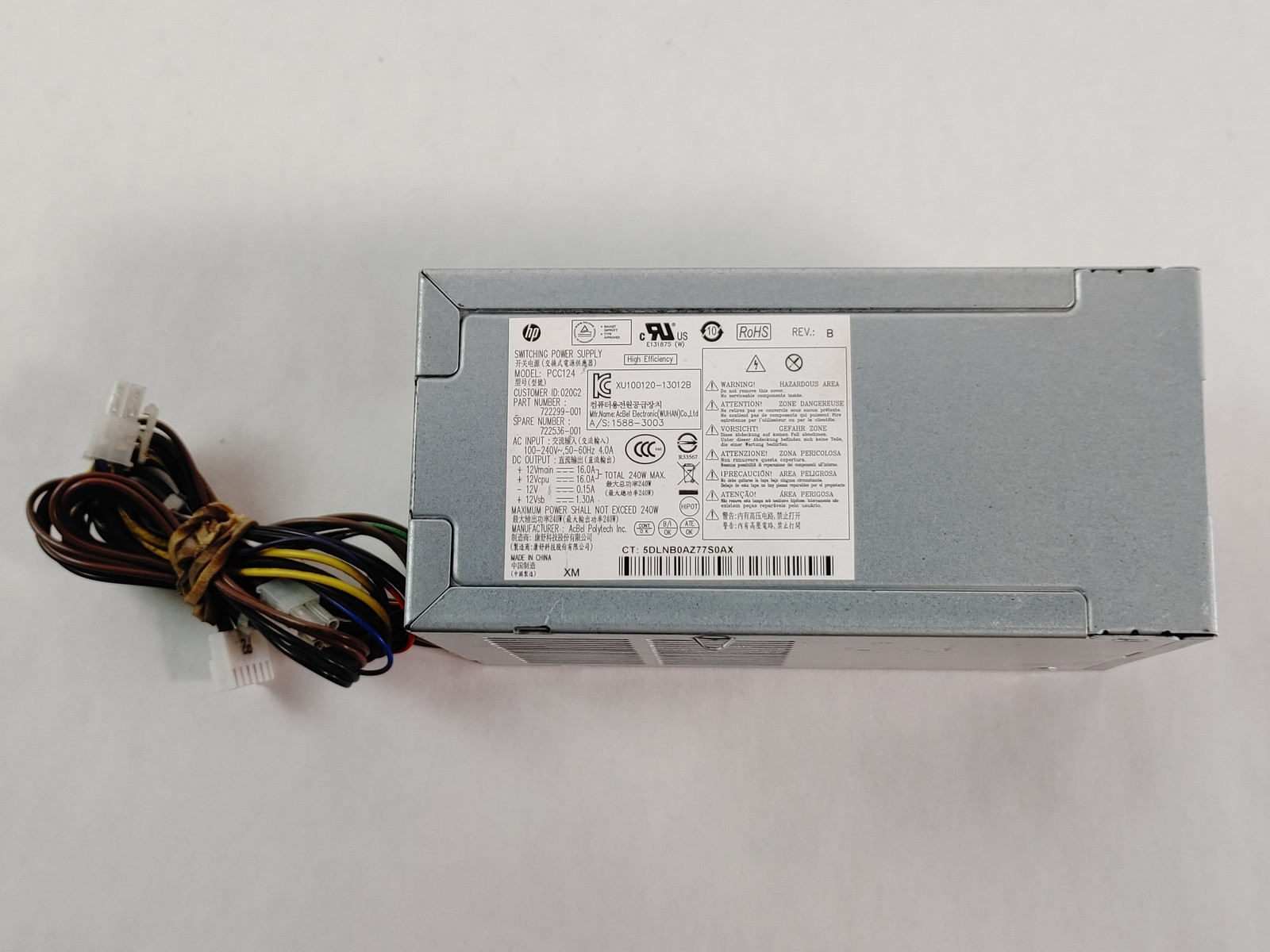 HP 722299-001 ProDesk 400 G1 / 600 G1 240W 6 Pin Power Supply