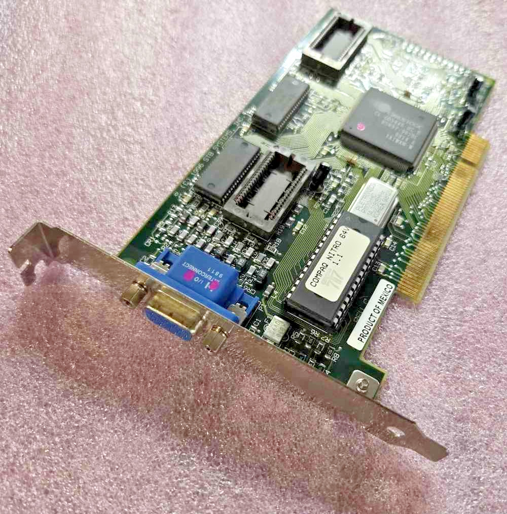Tested STB/Compaq Nitro 64V PCI graphics card, 1MB RAM, Cirrus Logic CL-GD5434