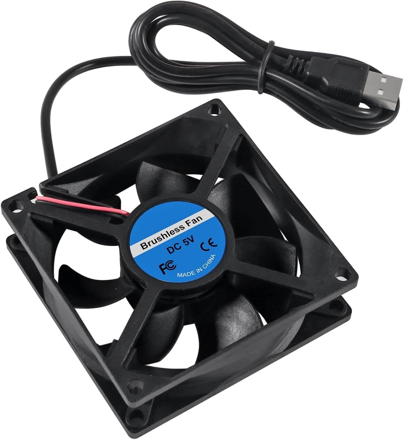 2PCS 80mm Brushless DC 5V USB Cooling Fans – Low Noise & High Performance