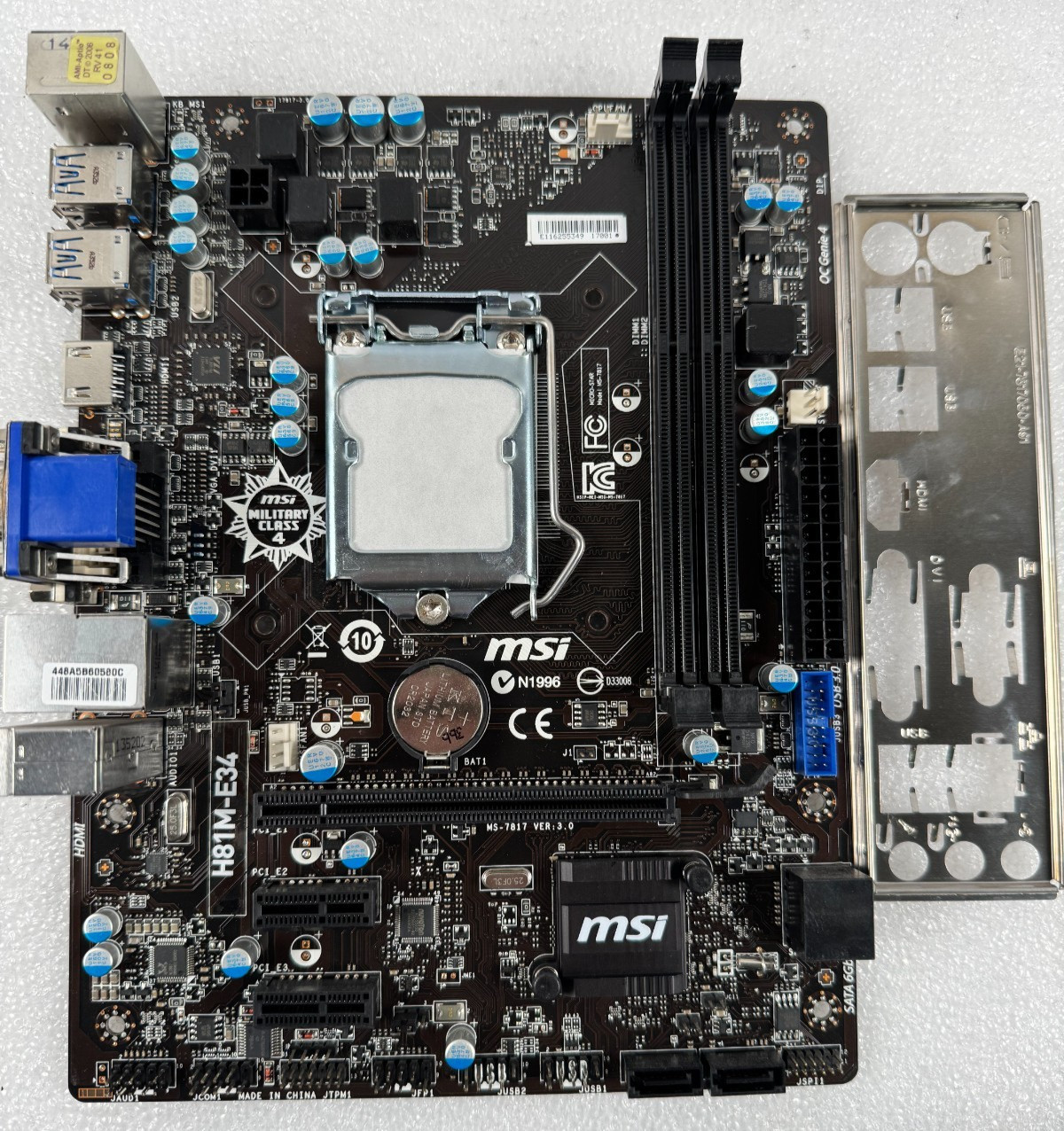 MSI H81M-E34 Socket 1150 DDR3 mATX USB3.0 SATA3.0 VGA Motherboard