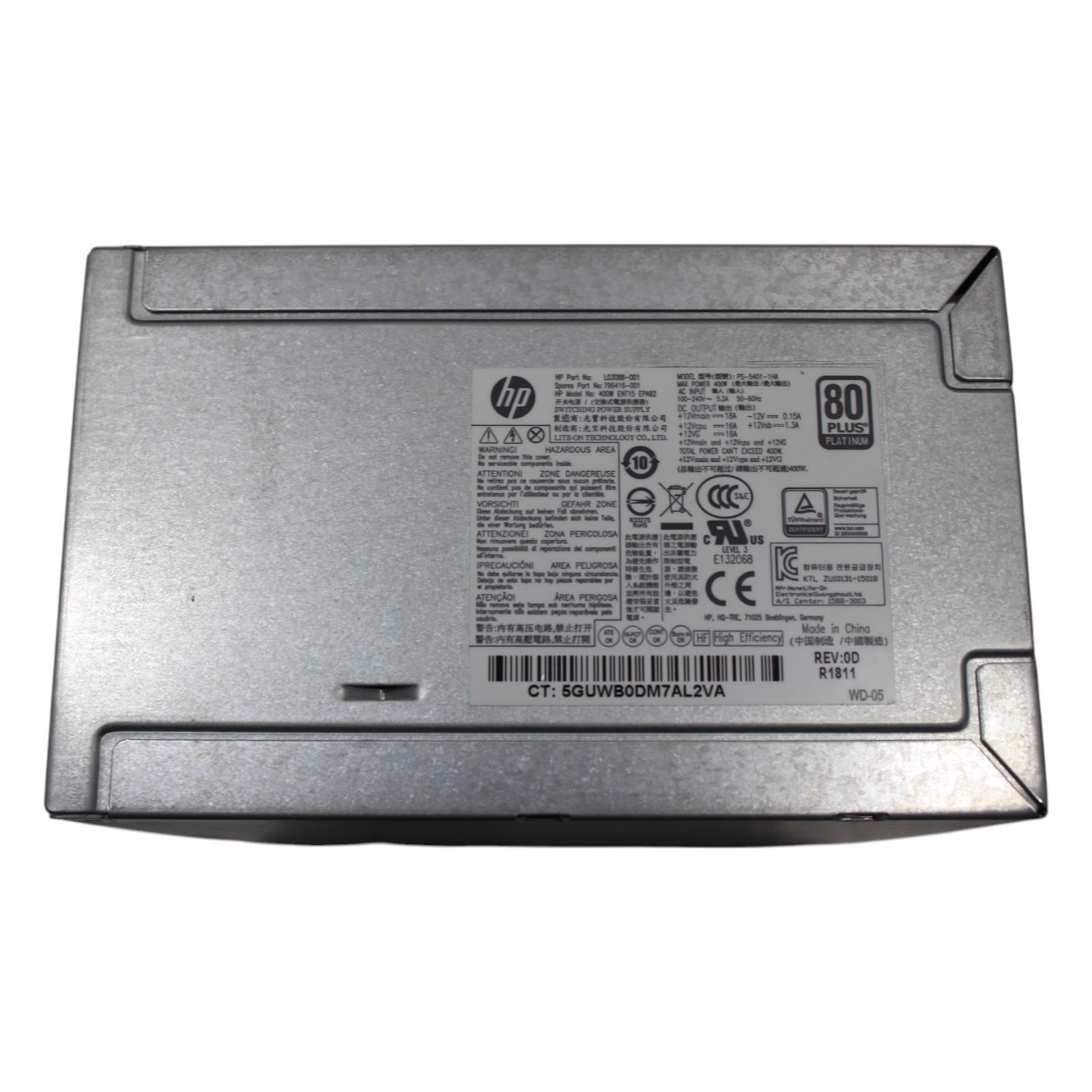 HP Z240 Workstation 400W Desktop Power Supply PS-5401-1HA L03088-001