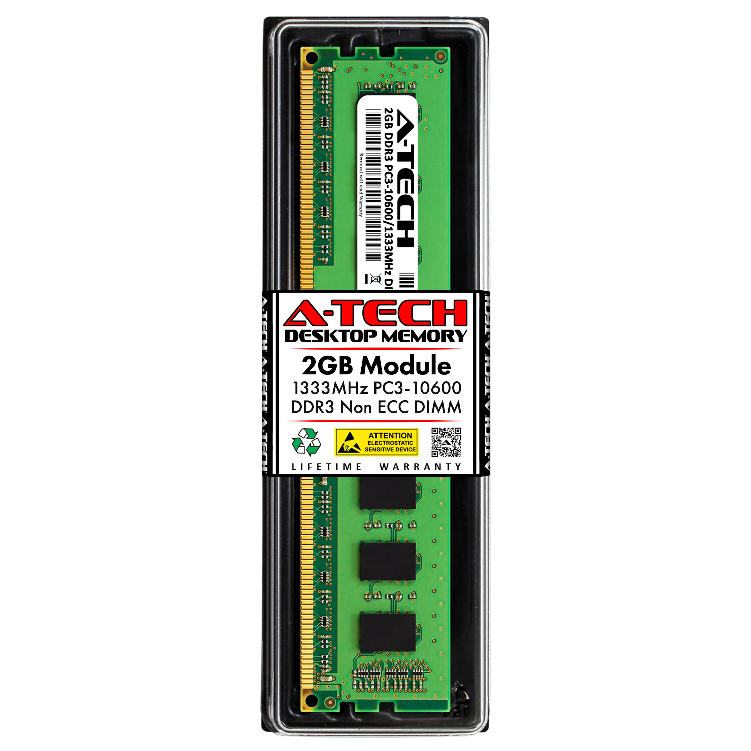2GB STICK DIMM DDR3 NON-ECC PC3-10600 1333MHz 1333 MHz DDR-3 DDR 3 2G Ram Memory