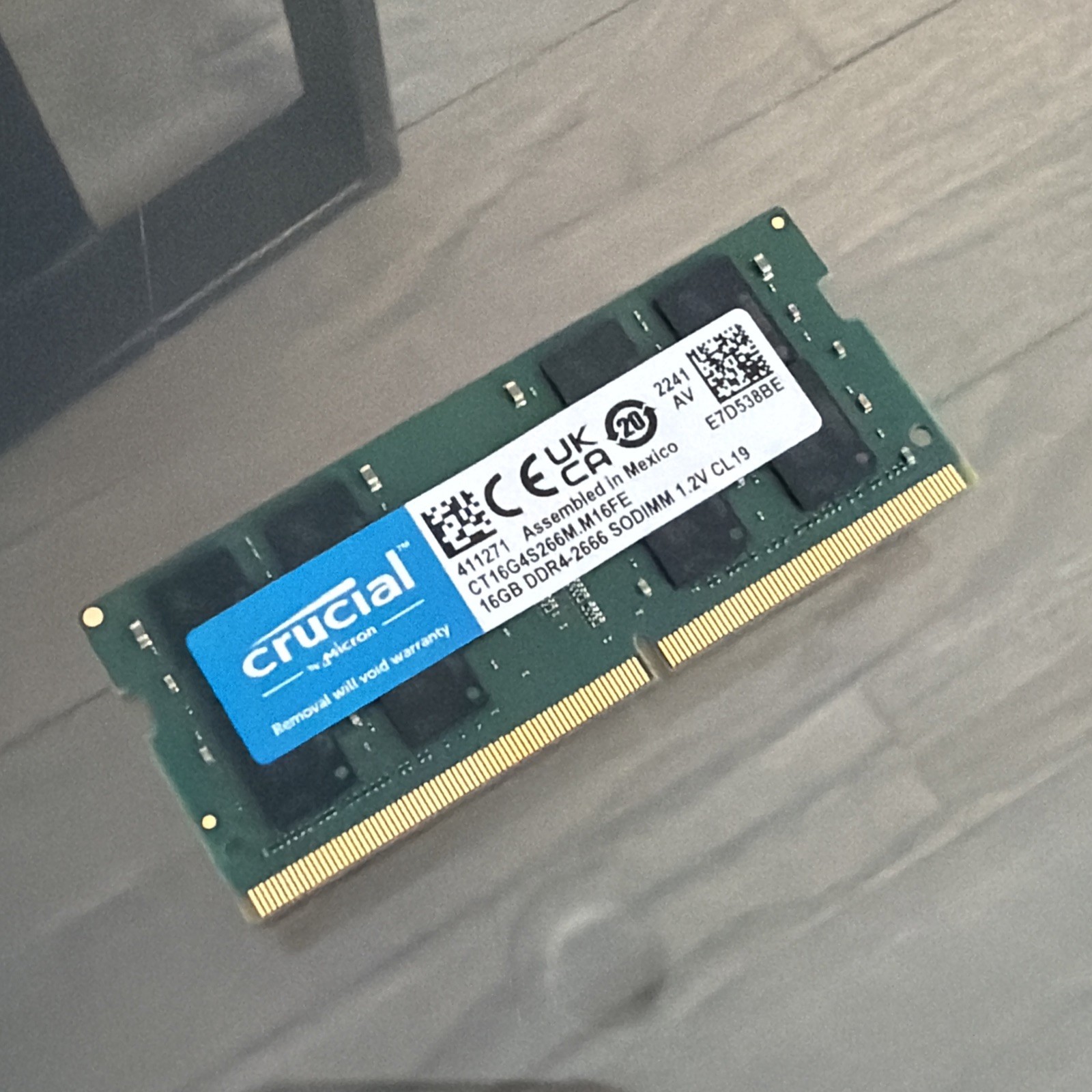 Crucial 16GB DDR4 2666 MHz PC4-21300 SODIMM Memory RAM