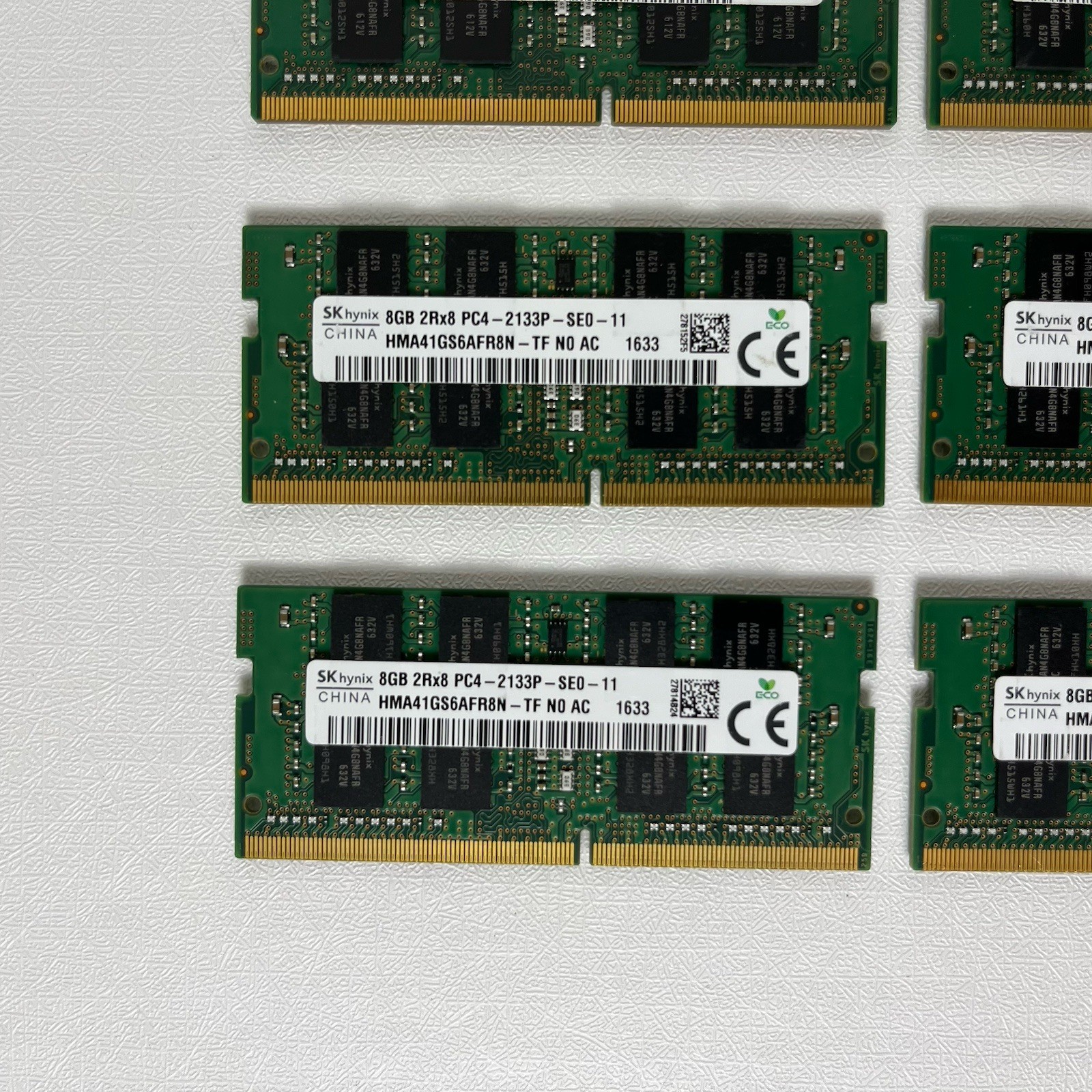 LOT of 88GB, SK hynix 8GB 2Rx8 PC4-2133P SODIM HMA41GS6AFR8N & Micron 8GB 2R8X