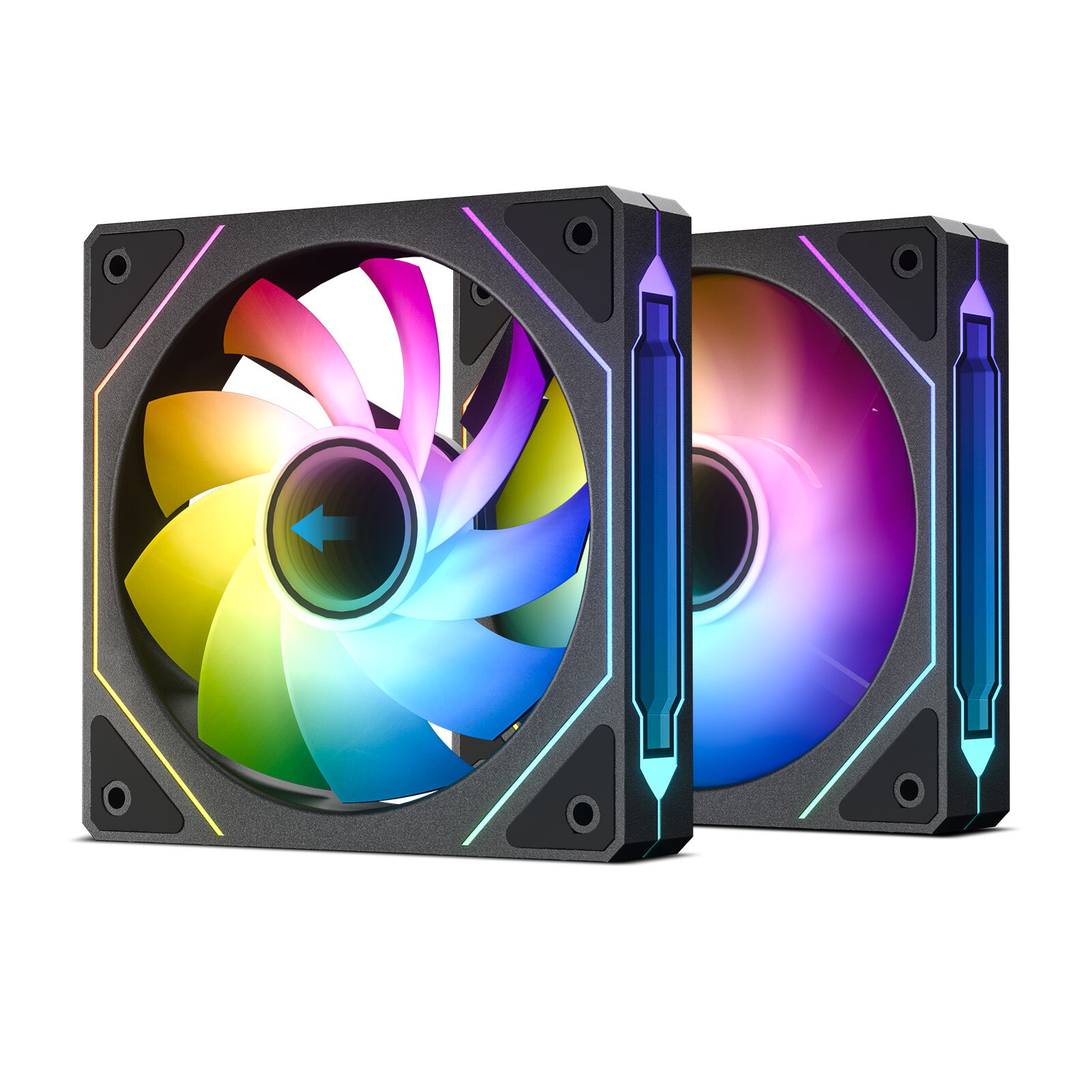 DARKROCK R120-2-Pack 120mm Reverse Installed Infinite Mirror Design PC Fan