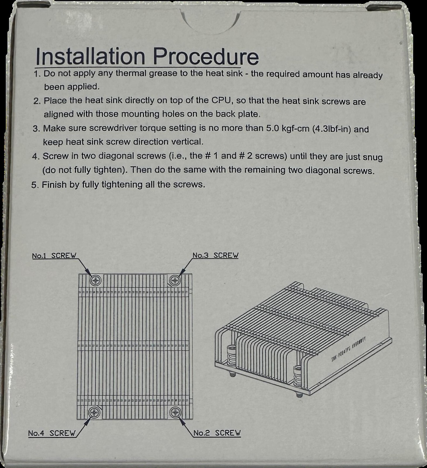 New SNK-P0047PS 1U Passive CPU Heatsink Cooler For CPU Socket LGA 2011