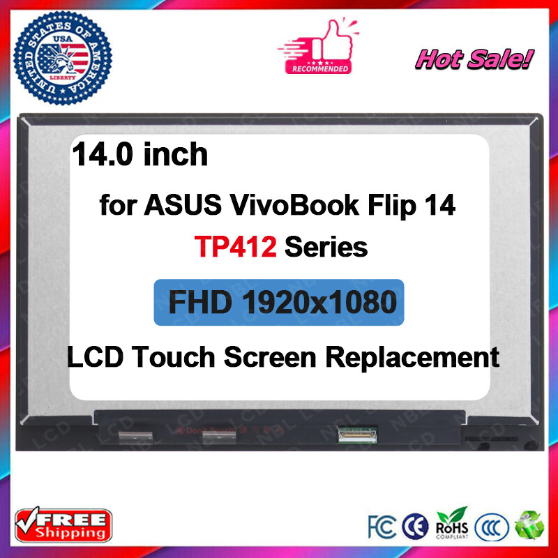 New 14″ For ASUS Vivobook Flip 14 TP412FA TP412UA LCD Touch Screen Digitizer FHD