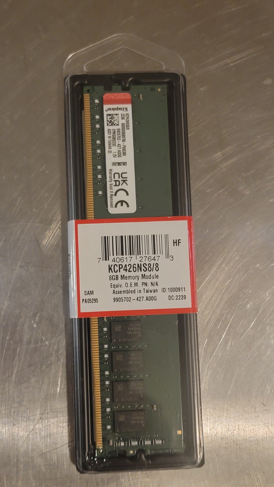 Kingston 8GB DDR4 DESKTOP RAM PC4-2666 KCP426NS8/8 OPEN BOX