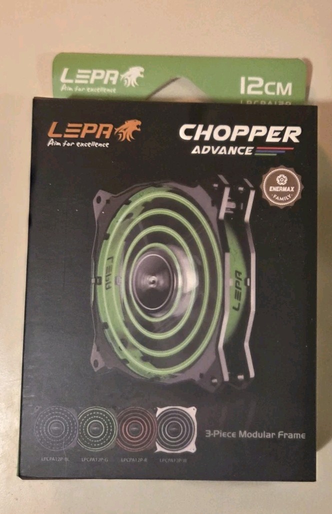New LEPA Chopper Advance 12CM Modular Fan, LED Lighting Effects, BOL Quiet