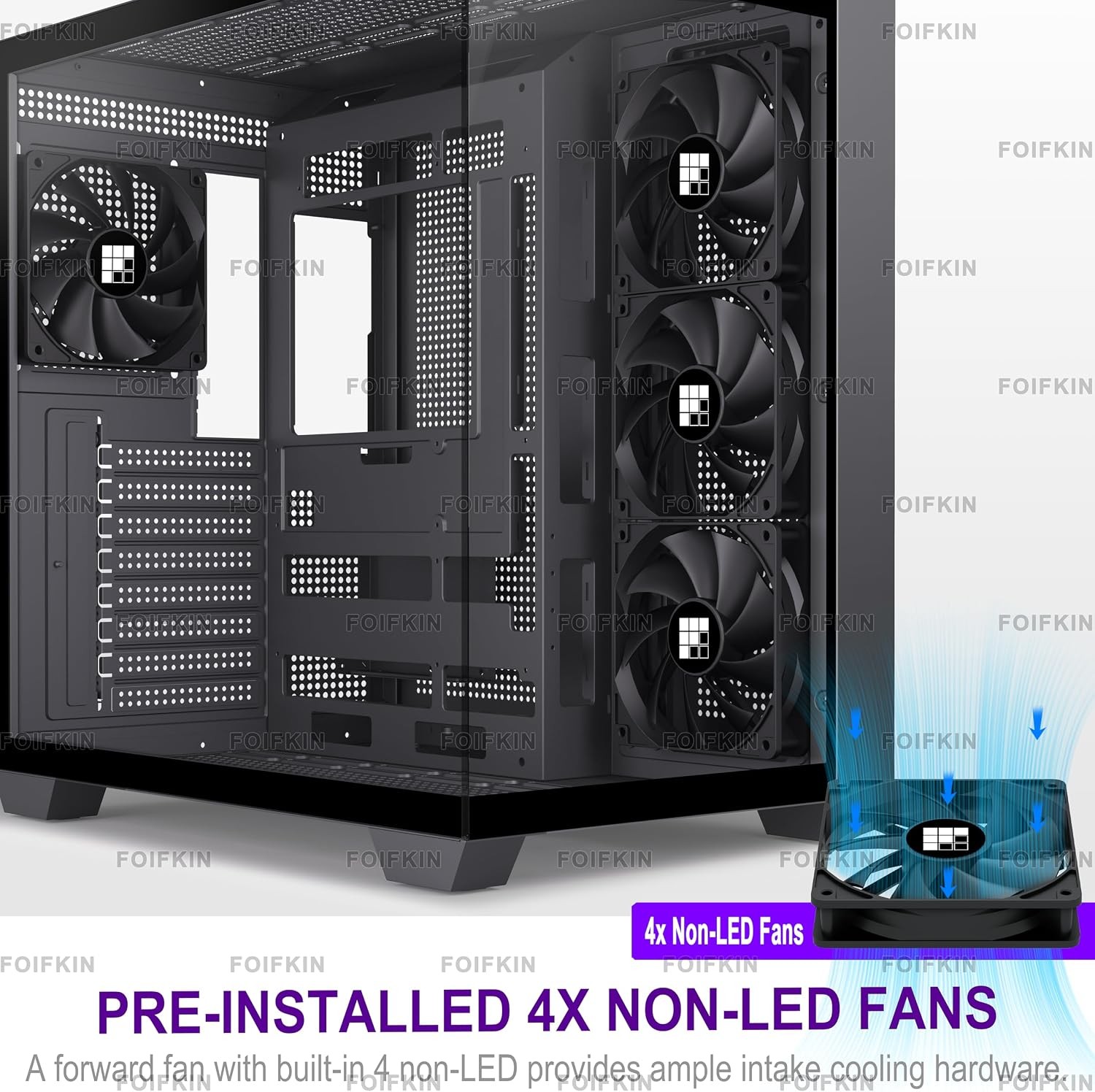 F300 (2025) PC Case – Pre-Installed 4 No RGB Fan, ATX Mid-Tower Computer Case, G