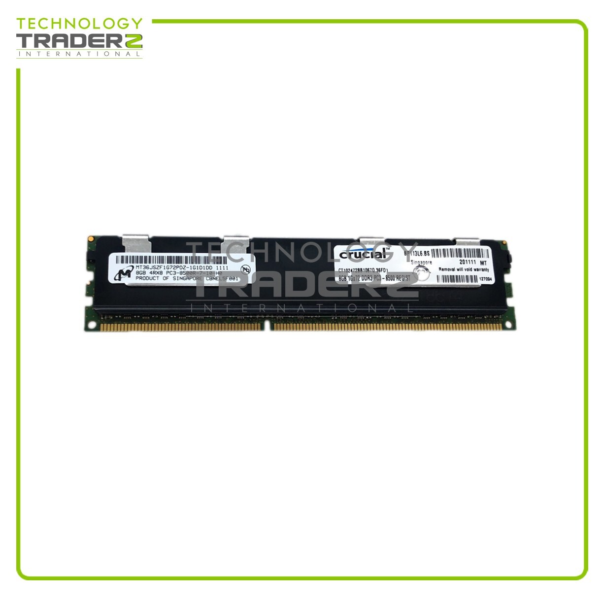 LOT OF 2 CT102472BB1067Q.36FD1 Crucial 8GB PC3-8500 DDR3-1066MHz ECC 4RX8 Memory