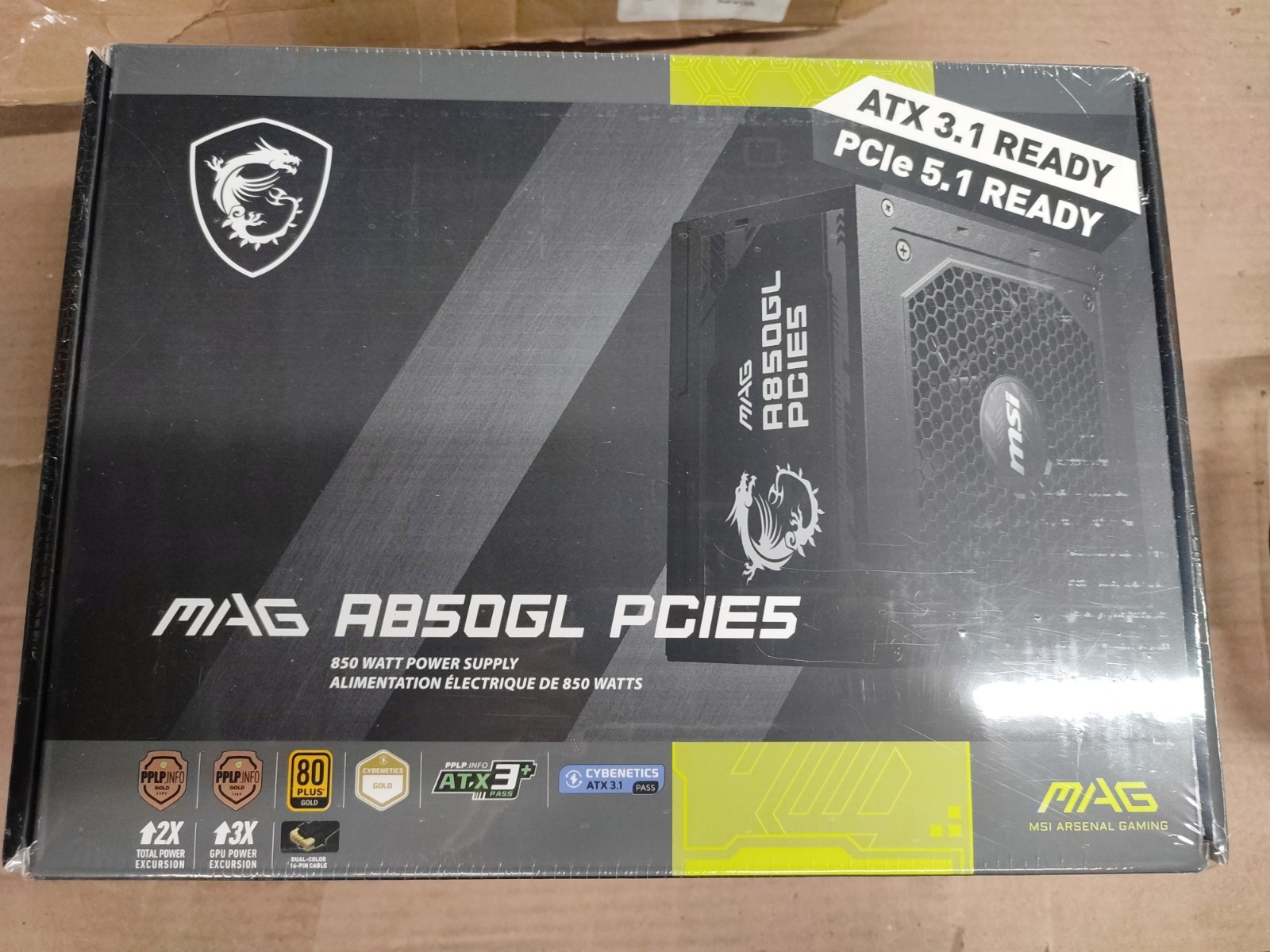 MSI MAG A850GL PCIE5, Fully Modular Compact Gaming 850W Power Supply – Sealed
