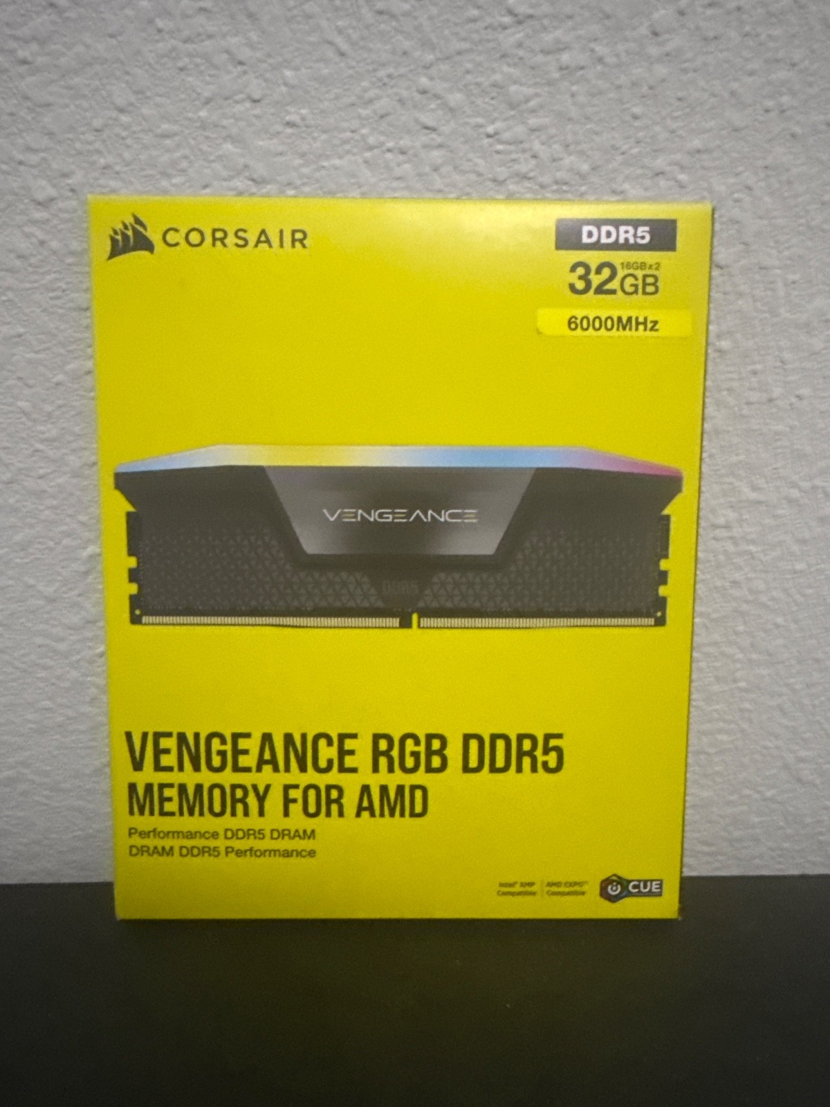 CORSAIR VENGEANCE RGB 32GB (2 x 16GB) PC5-48000 (DDR5-6000) DIMM Memory – Black
