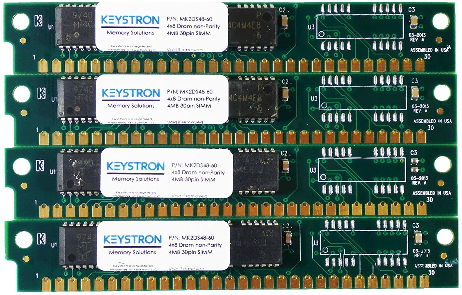 4x 4MB 16MB 30pin SIMMs RAM MEMORY non-parity 4×8 for Roland S750 S770 Sampler