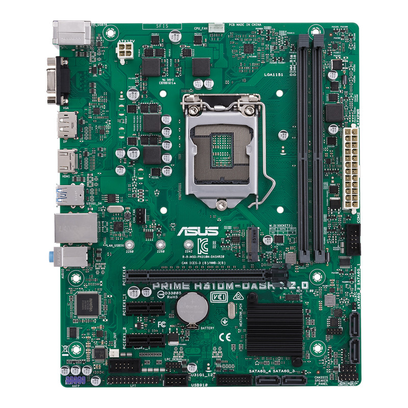 ASUS PRIME H310-DASH R2.0 Intel LGA 1151 H310 Micro-ATX Desktop Motherboard