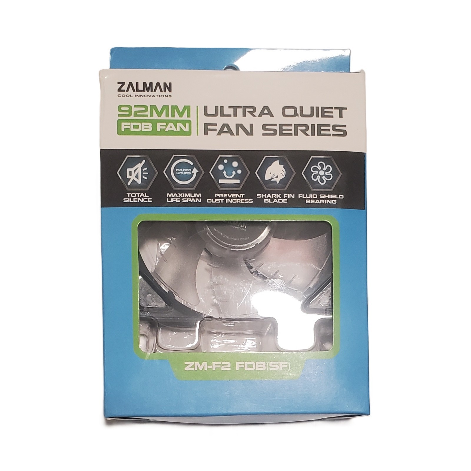 NEW Zalman 92MM Case Fan Fluid Dynamic Bearings Clear Ultra Quiet Series 1500RPM