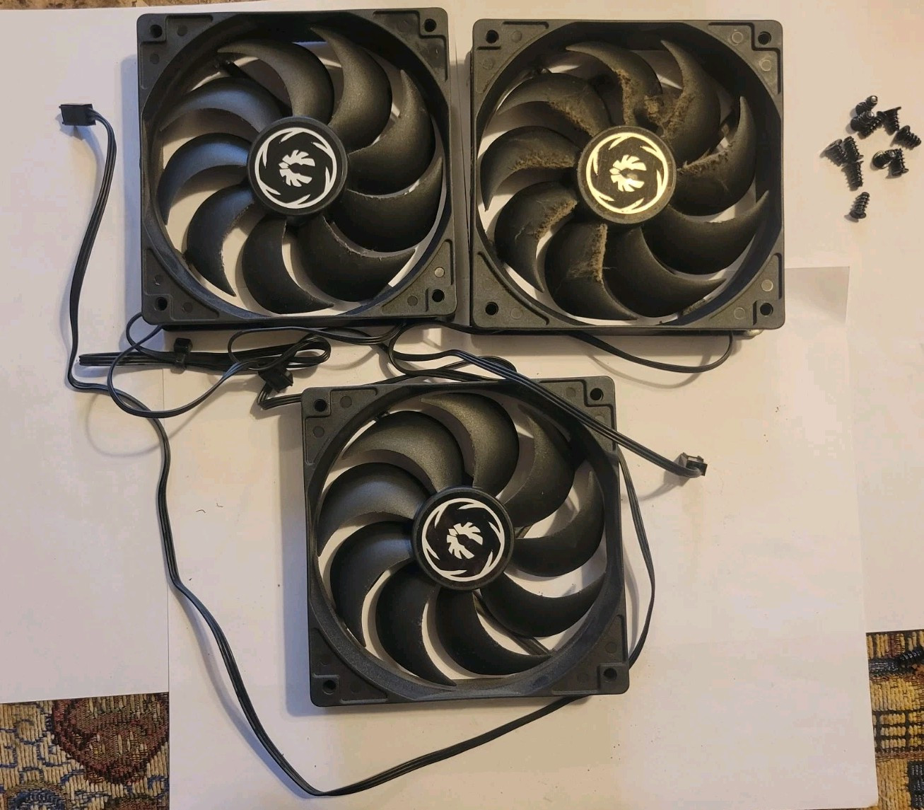 Lot Of 3 3-Pin Bitfenix Brushless DC Case Cooling Fan BFF-SCF-12025KK-RP