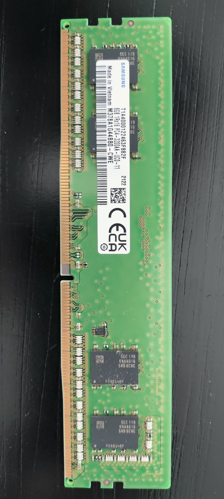 Samsung 8GB 1Rx16 PC4-3200AA-UCO-11 M378A1G44BB0-CWE RAM