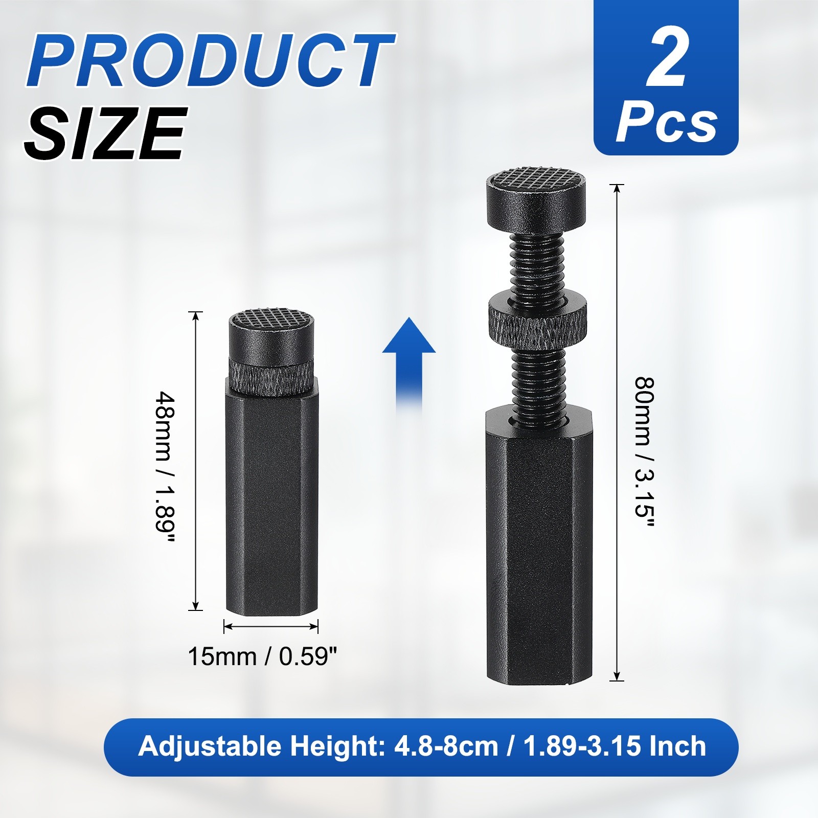 GPU Support Stand, 2Pcs Graphics Card Support Square 1.9-3.1 Inch, Black