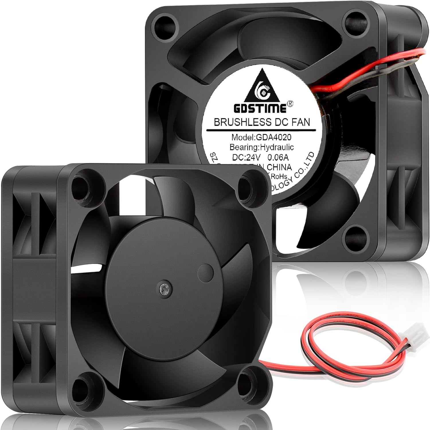GDSTIME 40Mm Brushless Cooling Fan, 40Mm X 40Mm X 20Mm 24V DC Fan 2Pin 6000RPM f