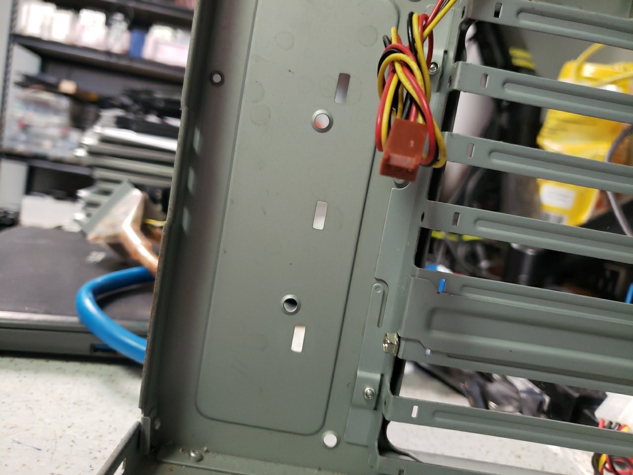 Classic TOWER COMPUTER CASE blue with 300w power supply & extras free ship