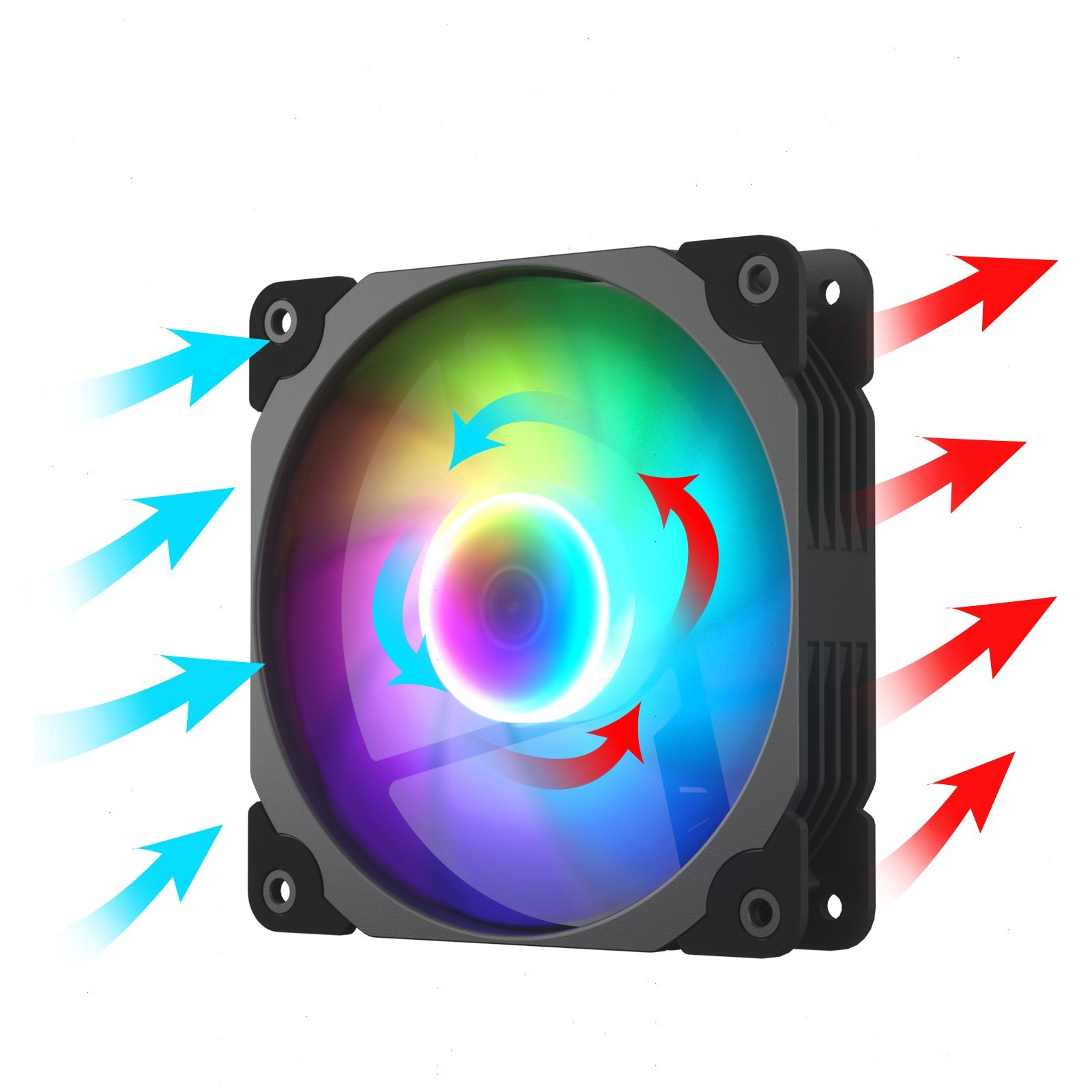 Vetroo 3-Pack Computer Case Fan 120mm ARGB & PWM Fans w/ Controller Hub – Black