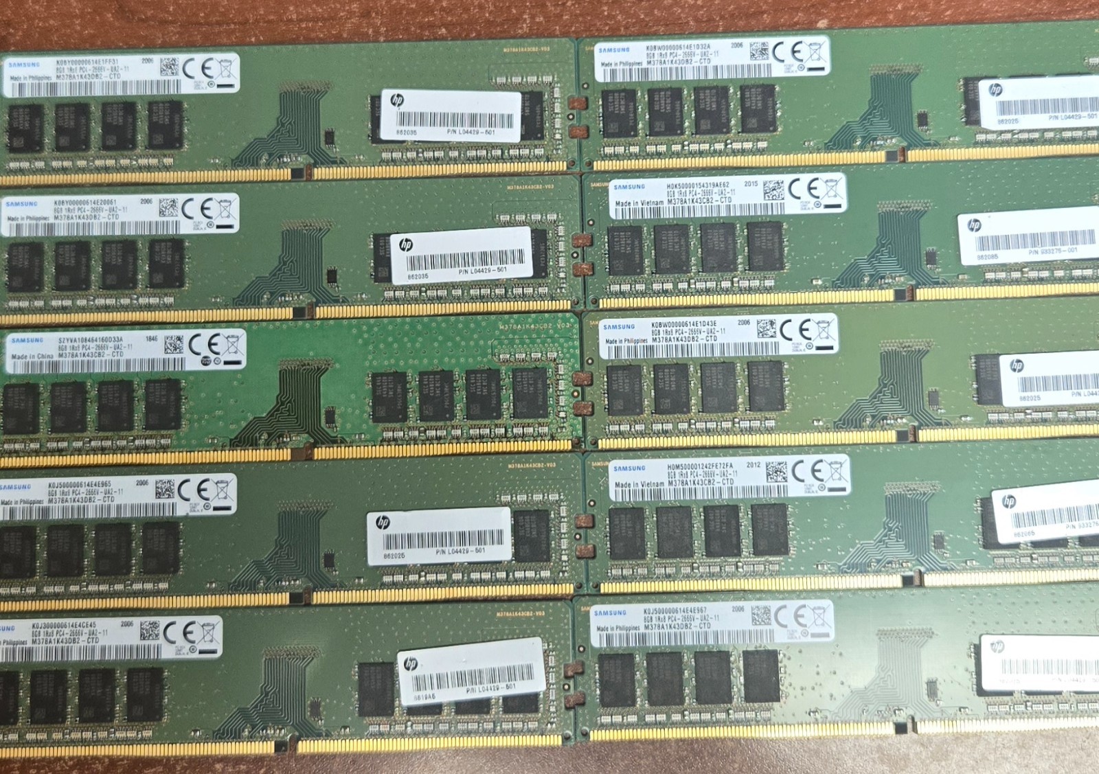Samsung 8GB 1RX8 PC4-2666V-UA2-11 Lot of 10