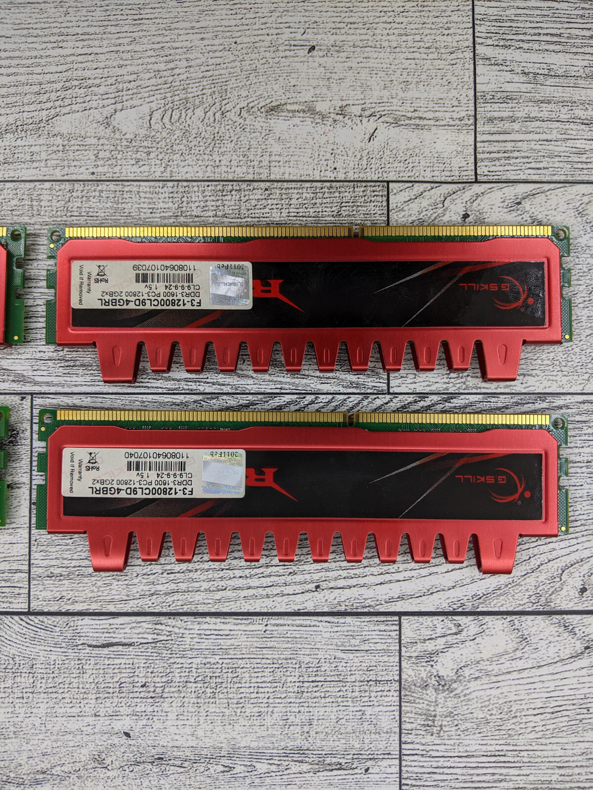 (4) G.Skill Ripjaws F3-12800CL9D-4GBRL DDR3-1600 4GB (2x2GB) Memory 8GB