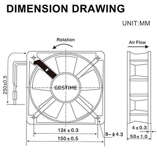 AXIAL Fan 15050 110V 120V AC 150mm x 150mm x 50mm Fan Ventilation Exhaust Pro…