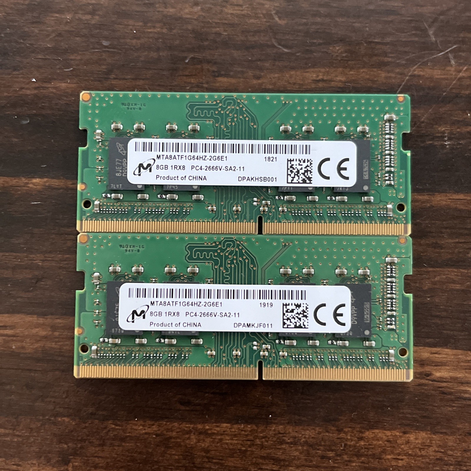 Micron 8GB 1Rx8 PC4-2666V-SA2-11 DDR4 Laptop SDRAM MTABATF1G64HZ-2G6E1