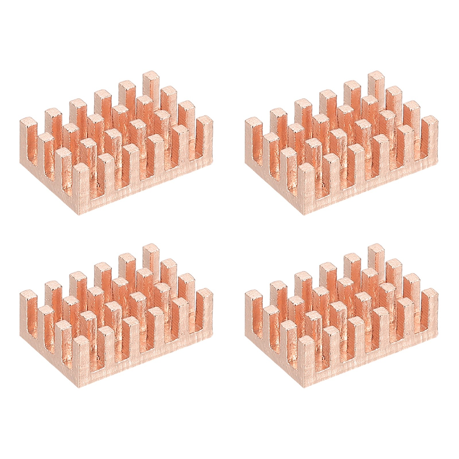 4 Pcs Copper Heatsink 10x15x5mm, Heat Sink Cooler Radiator for Raspberry Pi