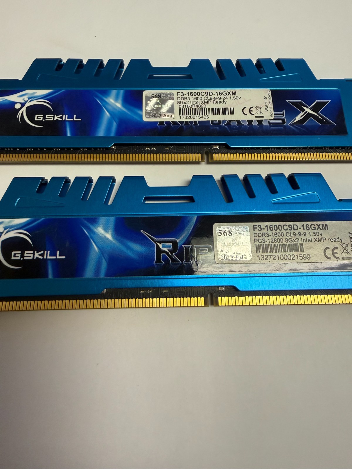 16GB Kit (2x8GB) G.Skill Rip Jaw F3-1600C9D-16GXM DDR3 PC3-12800 XMP Ready 1.50v
