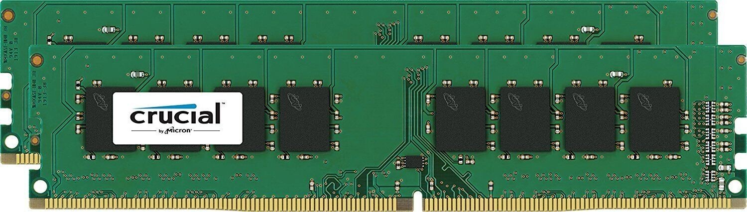Crucial 32GB Kit 2x 16GB DDR4 2400 Mhz PC4-19200 Desktop Memory DIMM 288-pin