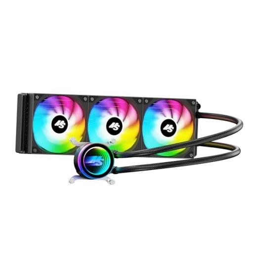 AIO CPU Cooler with High-Speed Ceramic Bearing Pump, 3X PWM 360mm AIO ARGB