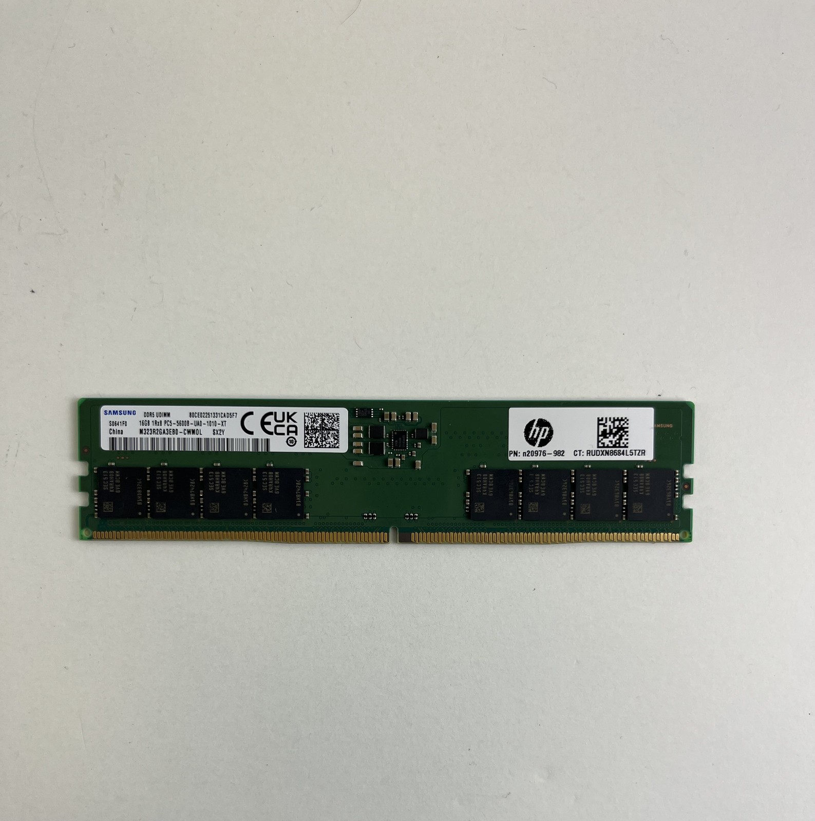 N20976-982 HP 16GB DDR5 5600 UDIMM 1Rx8 from Z2 G9 workstation