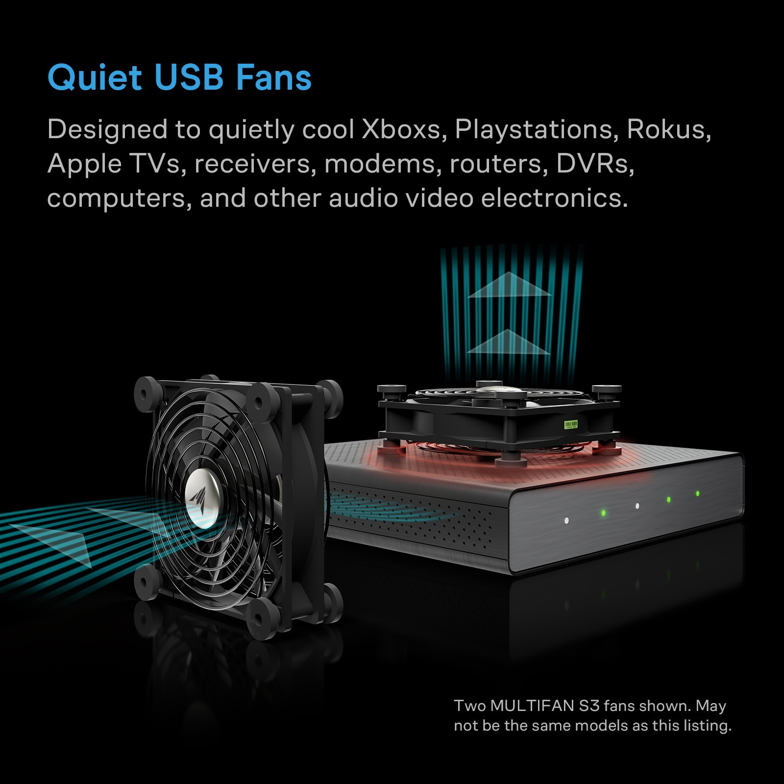 MULTIFAN S4, Quiet 140mm USB Cooling Fan for Receiver DVR Computer XBOX Cabinets