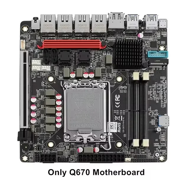 Intel vPro Q670 NAS Motherboard 4*2.5G LAN 6*NVMe 6*SATA 3.0 PCIE 5.0×16 2*DDR5