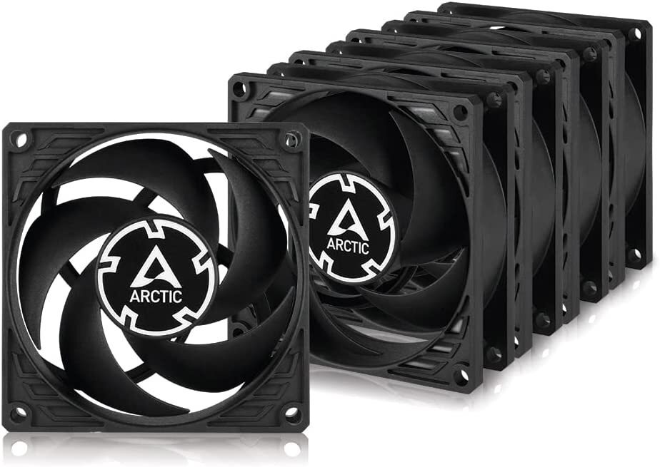 Arctic P8 PWM PST (5-Pack) 80mm, Fan Speed: 200-3000 RPM Case Fan – Black/Black
