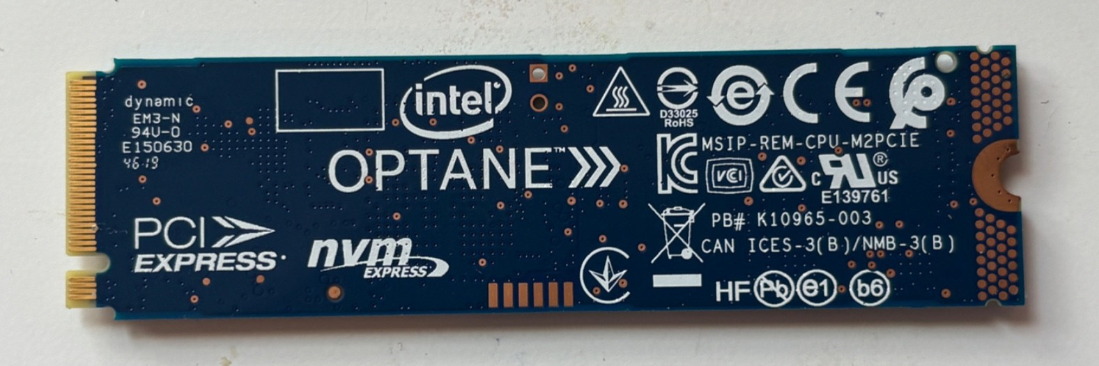 Intel Optane 16GB 256GB Optane HBRPEKNX0101AH 256GB NAND M.2 2280 NVMe