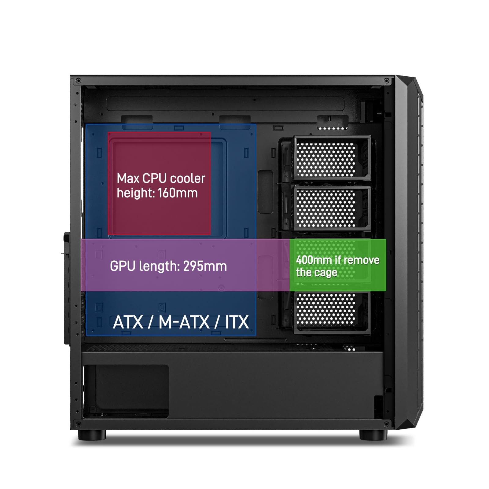Classico Storage Master ATX NAS Computer Case Mid Tower with 4x120mm Fans, USB 3