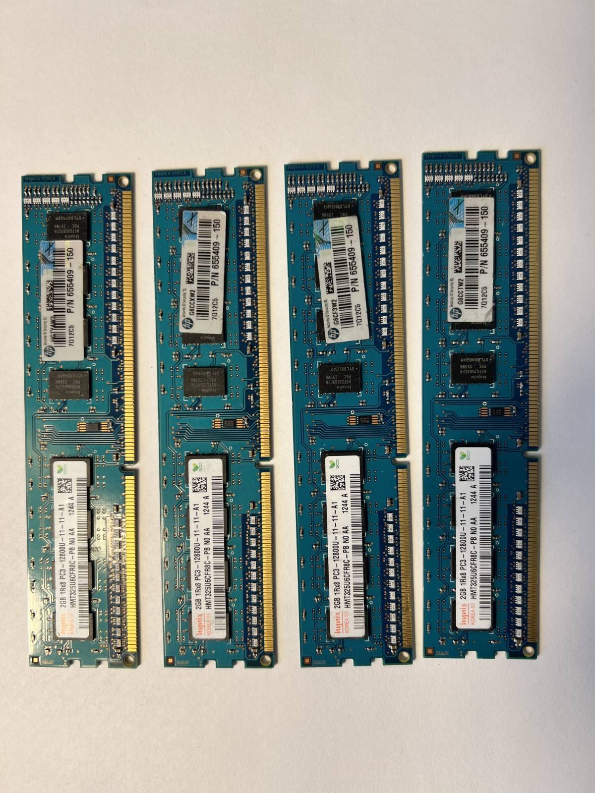 Hynix 8GB (4x2GB) 1Rx8 PC3-12800U DDR3 RAM Kit Memory HMT325U6CFR8C-PB Lot of 4