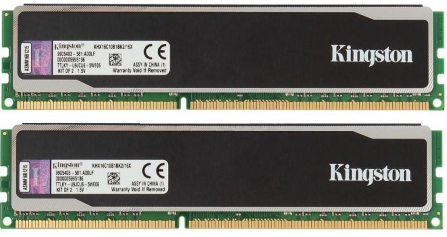 KHX16C10B1BK2/16X Kingston XMP HyperX Black 16GB Kit (2x8GB) PC3-12800 DIMM