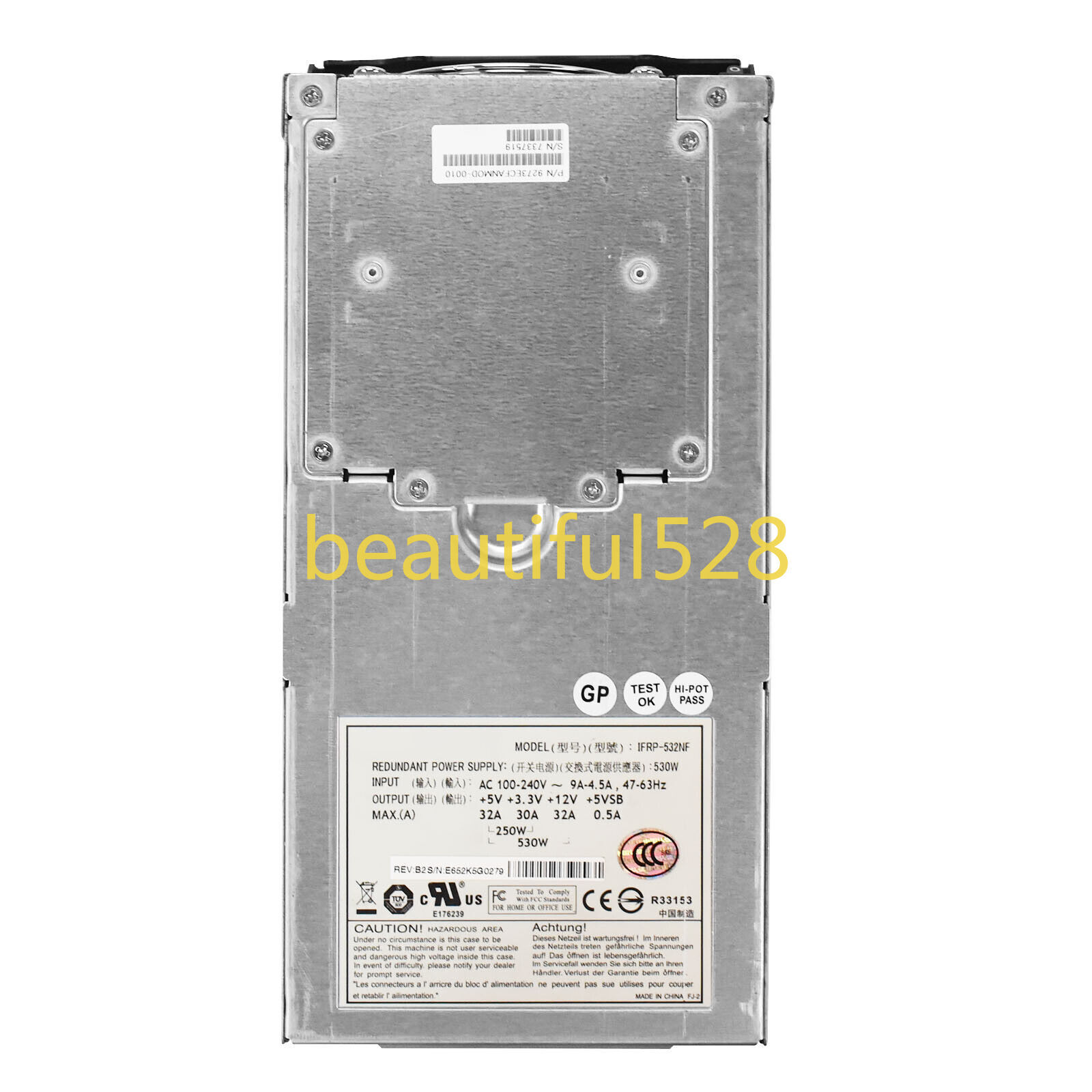Used for ETASIS IFRP-532NF IFRP-532NFE 530W Disk Array Power Supply