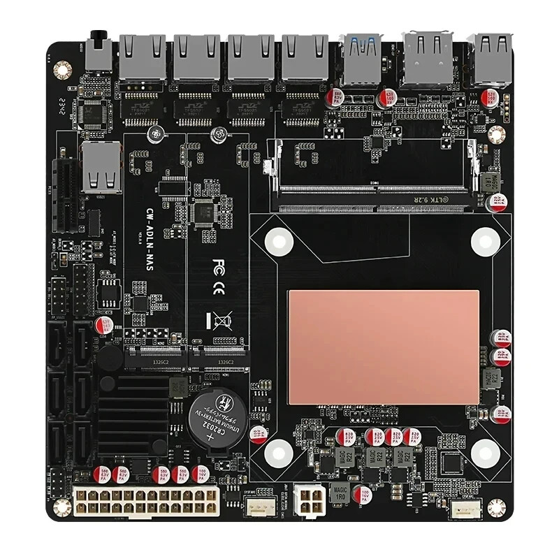 Intel i3-N305 NAS Motherboard 6-Bay 4x i226-V 2.5G 2*NVMe DDR5 Mini ITX Router