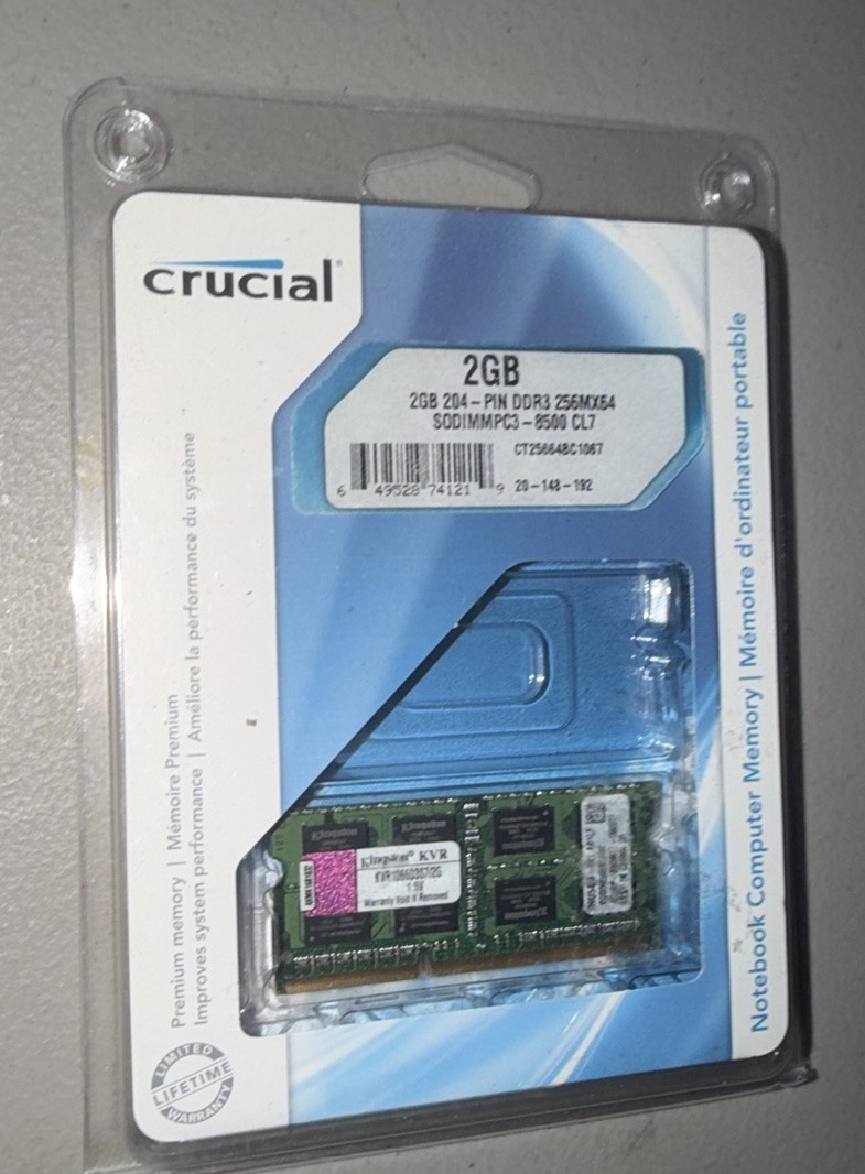 Crucial 2 GB DDR3 RAM Memory SODIMMPC3 8500 CL7 204 PIN 256MX64