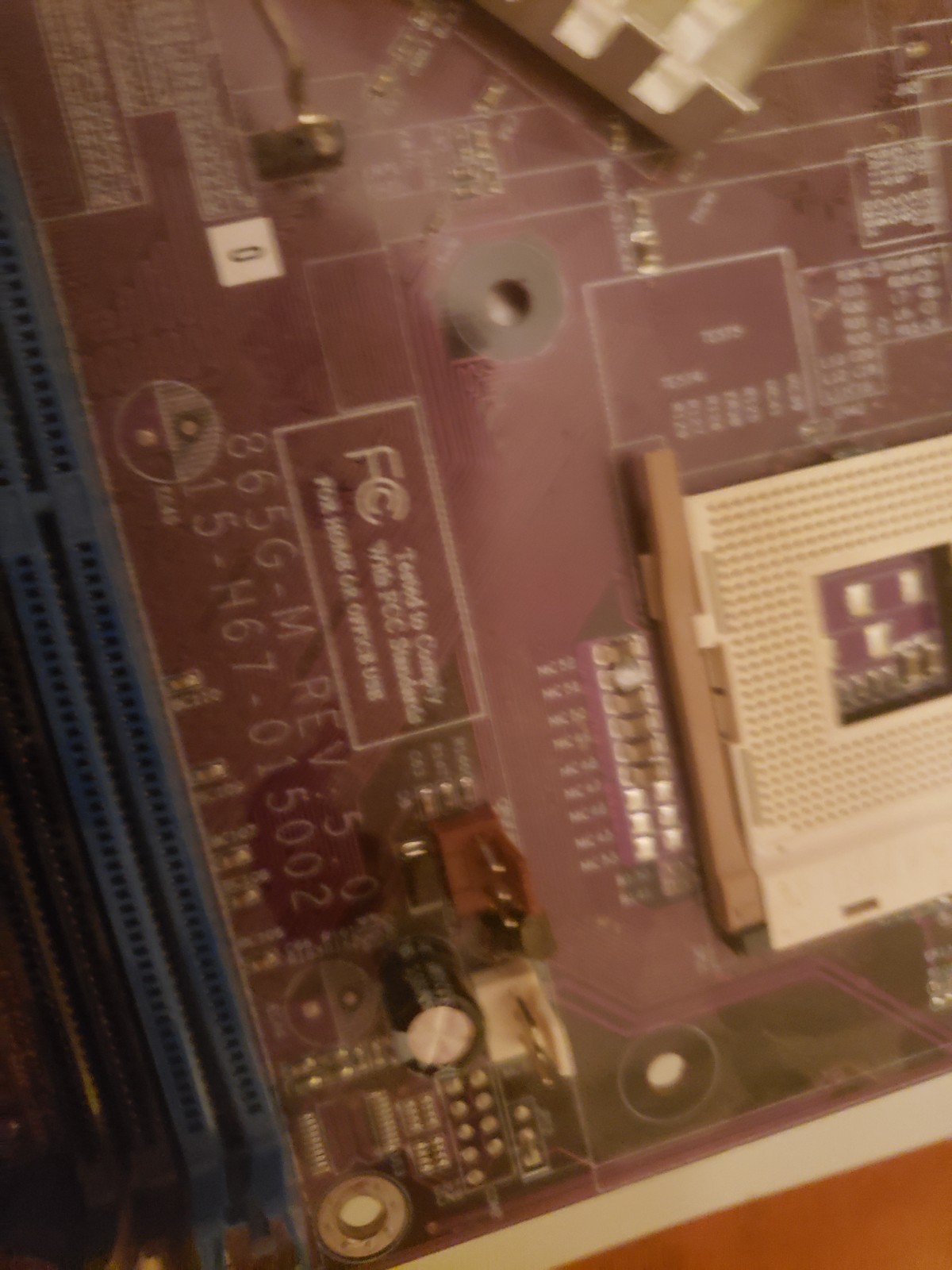 Rare Elitegroup Purple Socket 478 865G-M mATX Motherboard W/io Shield AS IS
