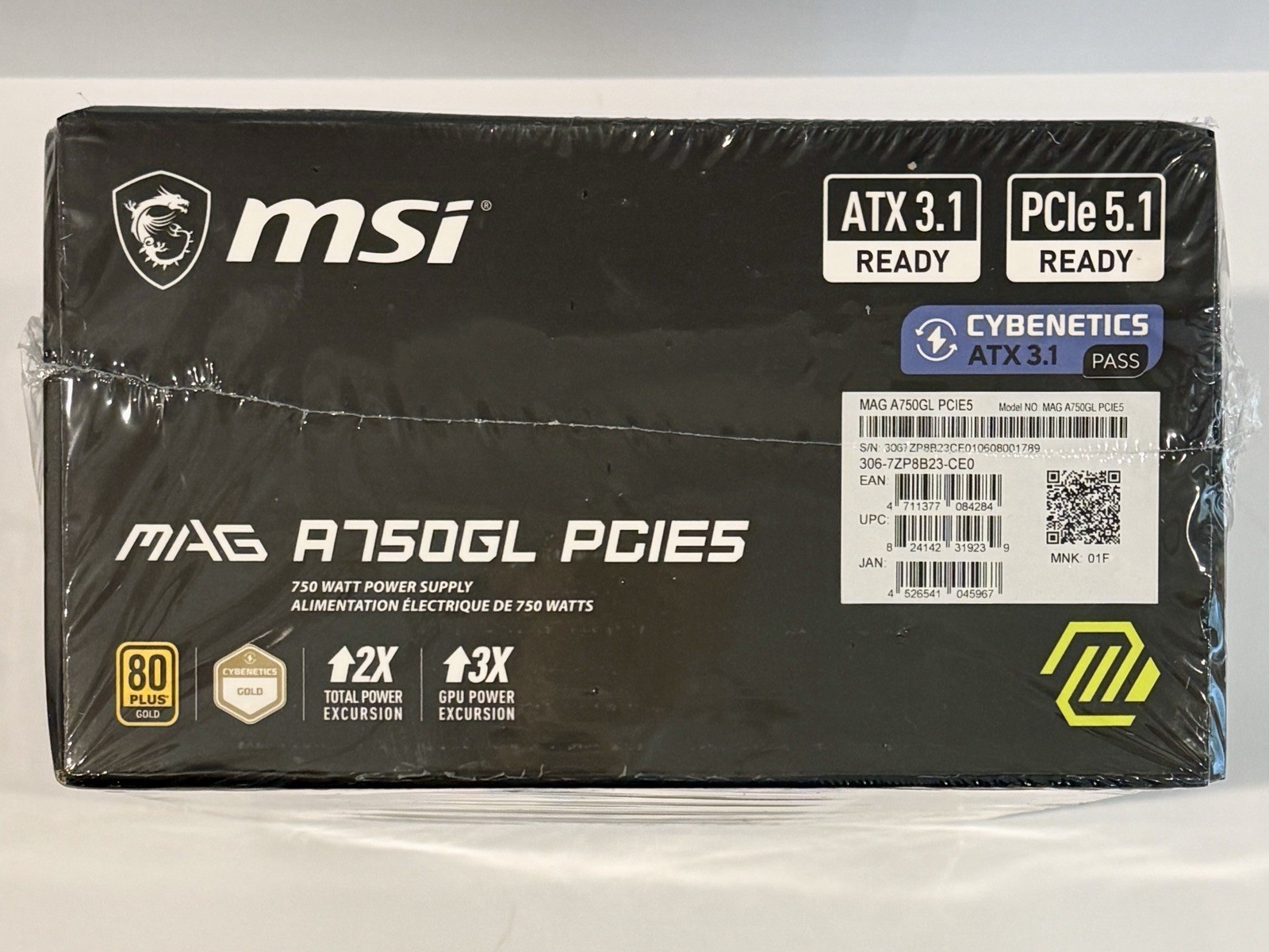 MSI – MAG A750GL PCIE 5 750W ATX 3.1 Full Modular 80+ Gold Gaming Power Supply